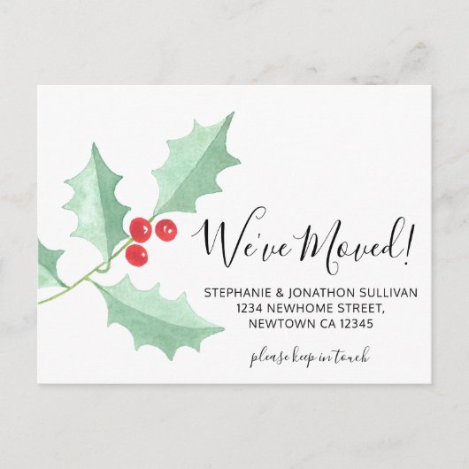 We hebben Waterverf Holly verplaatst Aankondigingskaart (Voorkant)