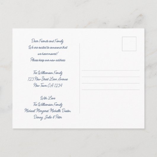 We hebben Waterverf Mail verhuisaankondiging verpl Aankondigingskaart (Achterkant)