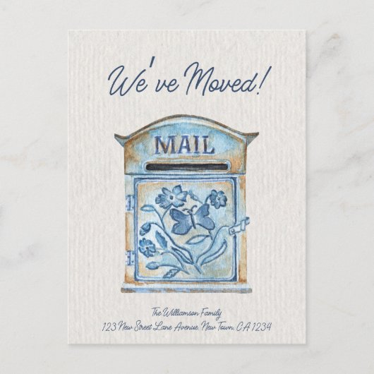 We hebben Waterverf Mail verhuisaankondiging verpl Aankondigingskaart (Voorkant)
