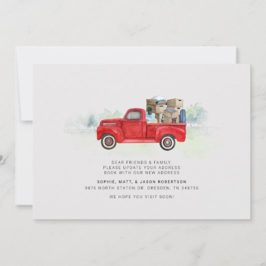 We hebben Waterverf Modern Moving Aankondiging (Achterkant)