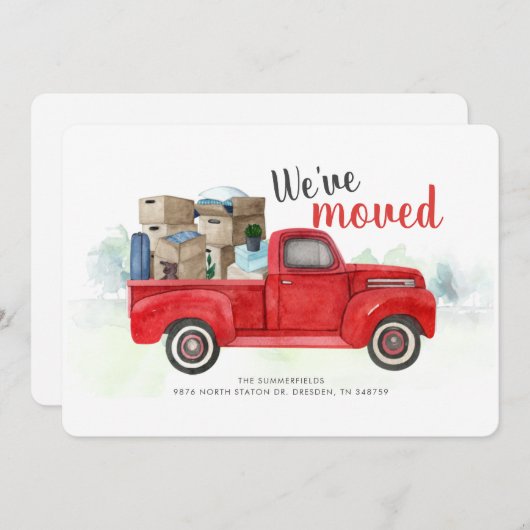 We hebben Waterverf Modern Moving Announcement ver (Voorkant / Achterkant)