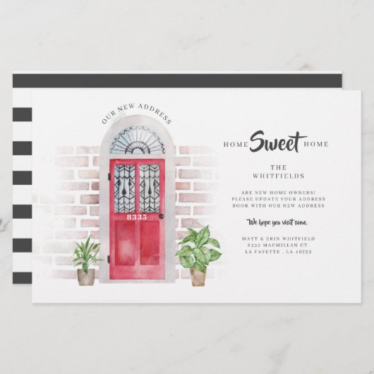 We hebben Waterverf Moving Announcement verplaatst Briefpapier (Voorkant / Achterkant)