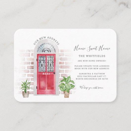 We hebben Waterverf Moving Announcement verplaatst Visitekaartje (Voorkant)