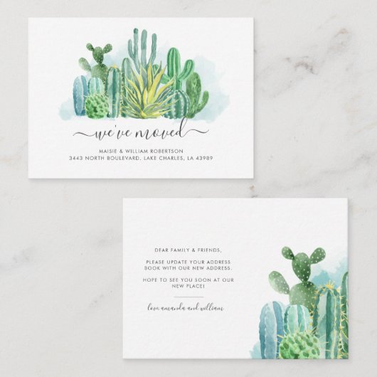 We hebben Waterverf Moving Announcement verplaatst Visitekaartje (Voorkant / Achterkant)