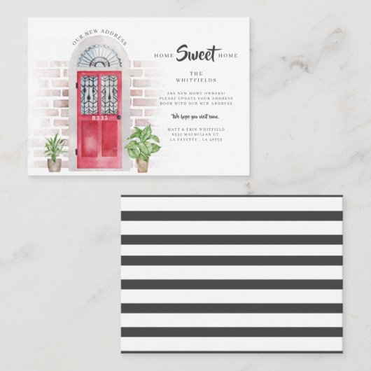 We hebben Waterverf Moving Announcement verplaatst Visitekaartje (Voorkant / Achterkant)