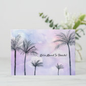 We hebben Waterverf Palm Trees Sunset verplaatst Kaart (Staand voorkant)