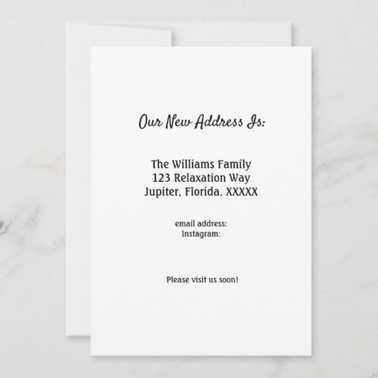 We hebben Waterverf Palm Trees Sunset verplaatst Kaart (Achterkant)