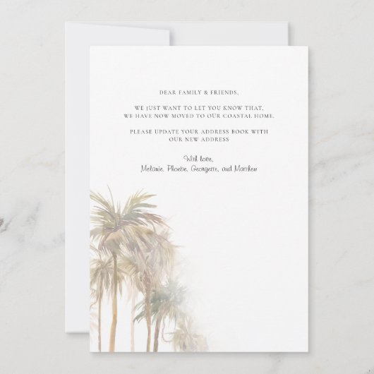 We hebben Waterverf Palm Trees verplaatst Aankondiging (Achterkant)