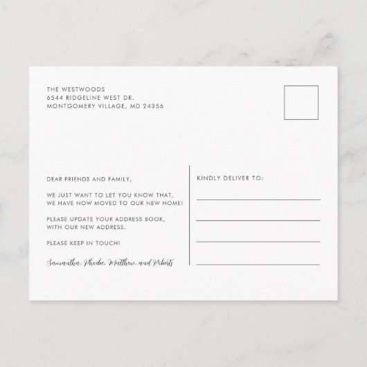 We hebben Waterverf Potted Plant Moving Address ve Aankondigingskaart (Achterkant)