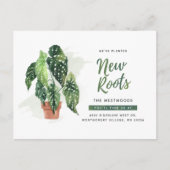 We hebben Waterverf Potted Plant Moving Address ve Aankondigingskaart (Voorkant)