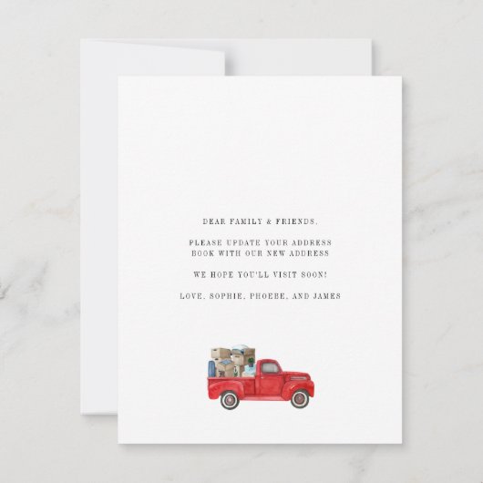 We hebben Waterverf Red Truck Moving (Achterkant)