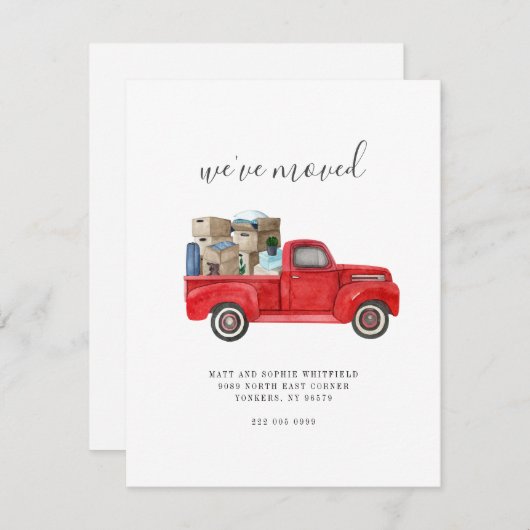 We hebben Waterverf Red Truck Moving (Voorkant / Achterkant)