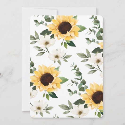 We hebben Waterverf Sunflower Wreath Whitewood ver Aankondiging (Achterkant)