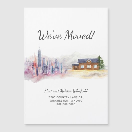 We hebben Waterverf wijziging adresverplaatsing ve Magnetische Uitnodiging (Voorkant)