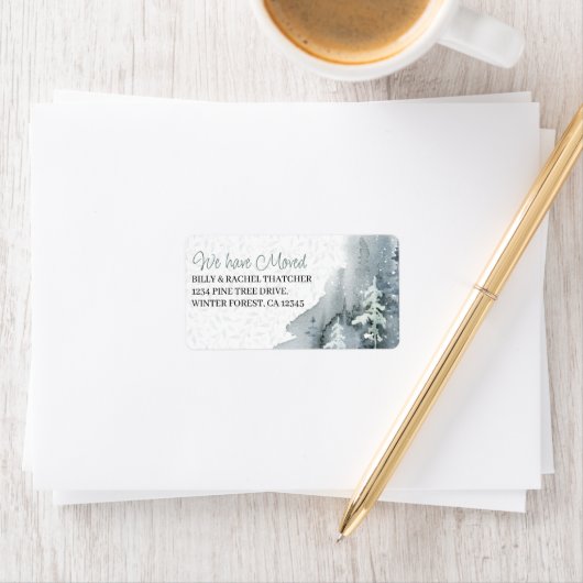 We hebben Waterverf Winter Forest verplaatst Etiket (Insitu)