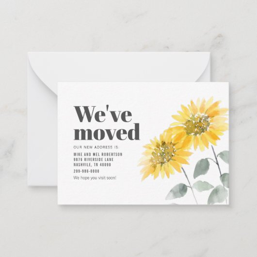 We hebben Waterverf Zonnebloem Bewegd Notitiekaartje (Voorkant)