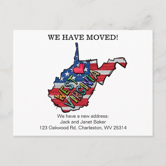 We hebben West-virginia-staten verplaatst Briefkaart (Voorkant)