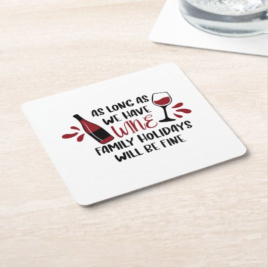 We hebben wijnfamilie Feestdagen zal prima grappig Kartonnen Onderzetters (Schuin)
