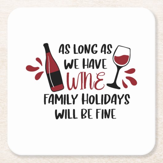 We hebben wijnfamilie Feestdagen zal prima grappig Kartonnen Onderzetters (Voorkant)