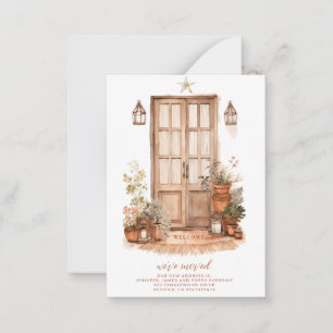 We hebben wijziging van adres voordeur verplaatst notitiekaartje