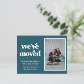 We hebben wijziging van adresfoto Blauw verplaatst Briefkaart (Staand voorkant)