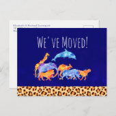 We hebben wilde dieren verplaatst met een luipaard aankondigingskaart (Voorkant / Achterkant)