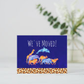 We hebben wilde dieren verplaatst met een luipaard aankondigingskaart (Staand voorkant)