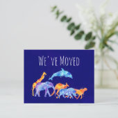 We hebben Wilde Dierenveer Colorful Waterverf verp Aankondigingskaart (Staand voorkant)