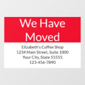 We hebben zakelijke aankondiging rood en wit verpl raamsticker (Vel)