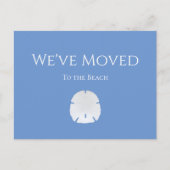 We hebben Zand Dollar Lichtblauw Nautisch Strand v Aankondigingskaart (Voorkant)