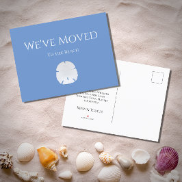 We hebben Zand Dollar Lichtblauw Nautisch Strand v Aankondigingskaart