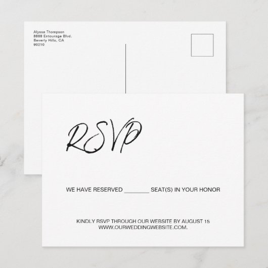 We hebben zetels gereserveerd voor u sjabloon budg briefkaart (Voorkant / Achterkant)