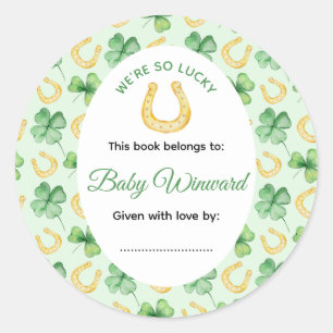 We hebben zo veel geluk Hoefijzer St. Patrick's Ba Ronde Sticker