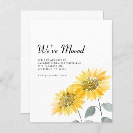 We hebben Zonnebloem Bewegende Aankondiging (Voorkant / Achterkant)