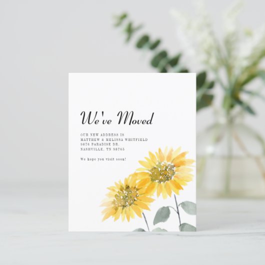 We hebben Zonnebloem Bewegende Aankondiging (Staand voorkant)