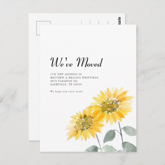 We hebben Zonnebloem Bewegende Aankondiging Briefkaart (Voorkant / Achterkant)