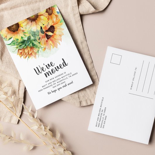 We hebben Zonnebloesem laten bewegen Aankondigingskaart