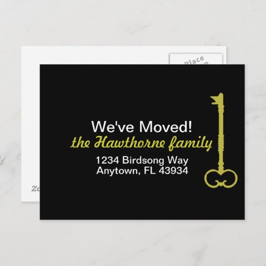 We hebben zwart en goud verplaatst aankondigingskaart (Voorkant / Achterkant)