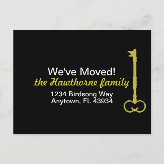 We hebben zwart en goud verplaatst aankondigingskaart (Voorkant)