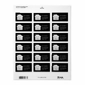 We hebben zwart-wit modern retouradres verplaatst etiket (Full Sheet)