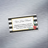 We hebben zwarte en witte, gestreept rode ventilat magnetisch visitekaartje (Voorbeeld)