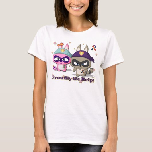 We helpen het T-shirt met T-shirt Cute Cartoon Cha (Voorkant)