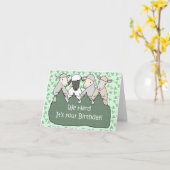 We herbergen je verjaardag met schaap grappig kaart (Gele Bloem)