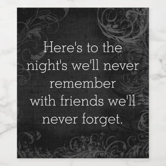 We herinneren ons het label nooit meer. wijn etiket (Enkel label)