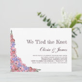 We hielden de 'Knot Pink Floral Wedding'-receptie Kaart (Staand voorkant)