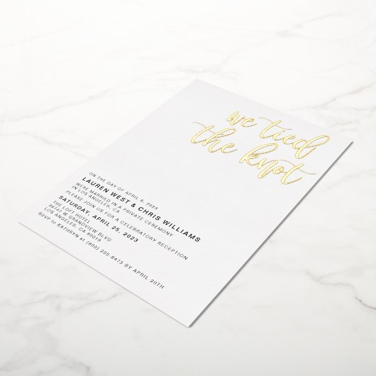 We hielden de 'Knot Wedding Reception' op Folie Uitnodiging (Gedraaid)