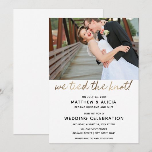 We hielden de 'Knot Wedding Reception' op Kaart (Voorkant / Achterkant)