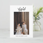 We hielden elegante bruiloft aankondiging foto kaa (Staand voorkant)