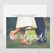 We hielden moderne kalligrafie bruiloft fotokaart aankondiging (Voorkant / Achterkant)