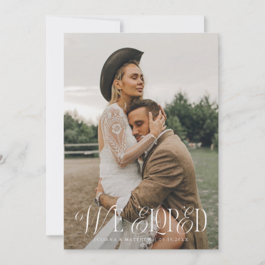 We hielden van elegantie bruiloft foto aankondiging (Voorkant)